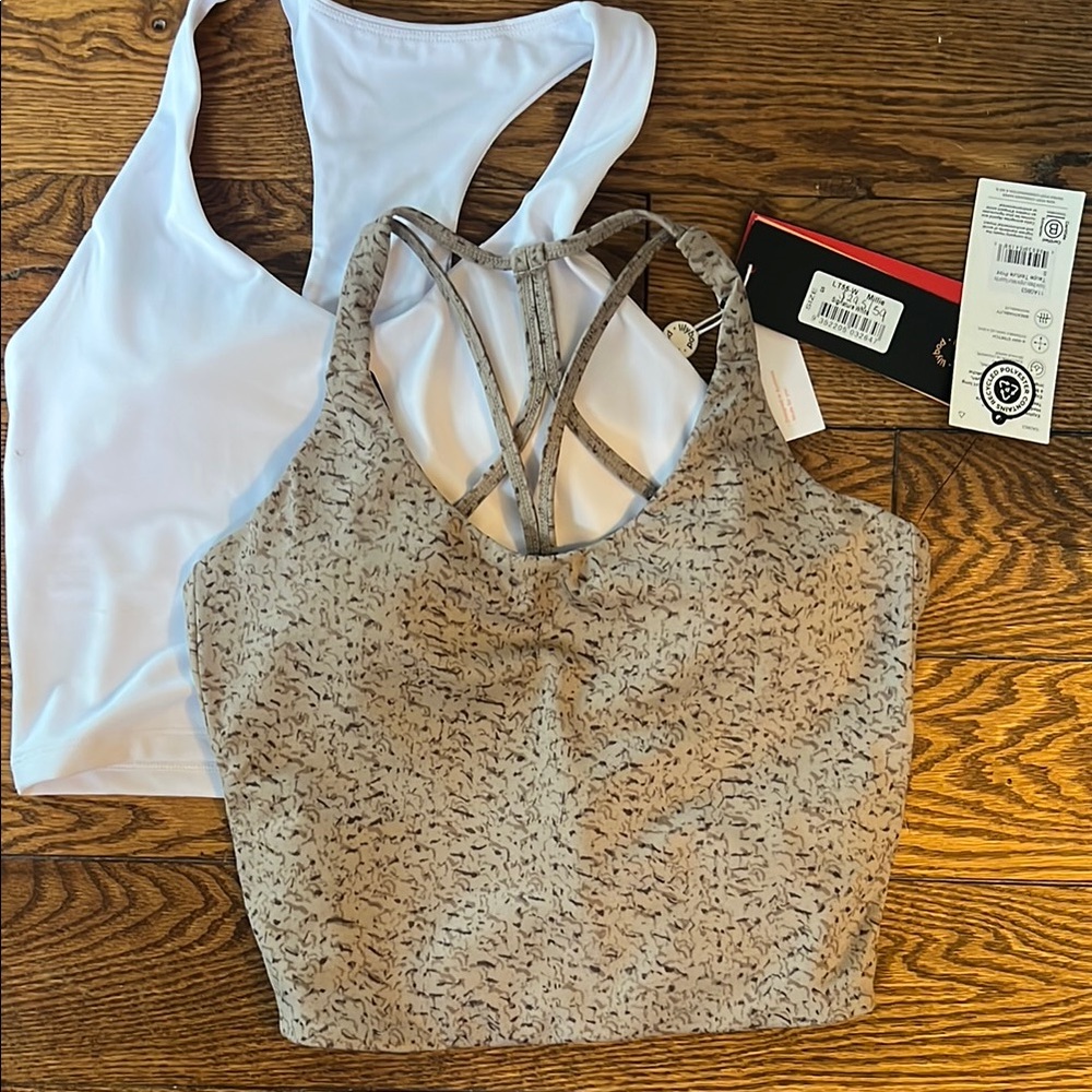 Stylish Sports Bra Duo - White and Patterned